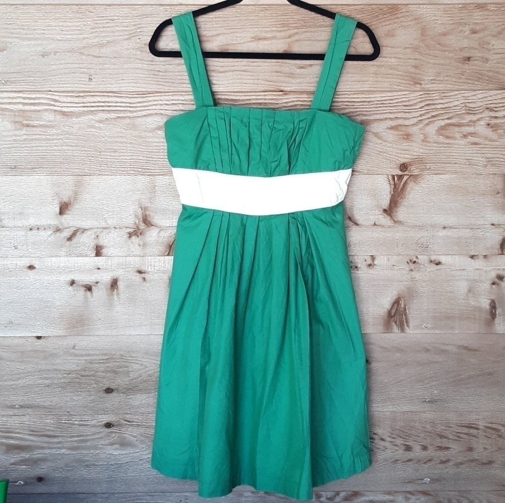 Shulami Green Pleated Dress Size Medium